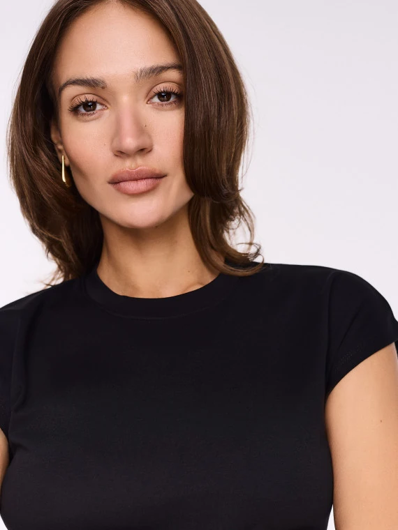Black short-sleeved blouse