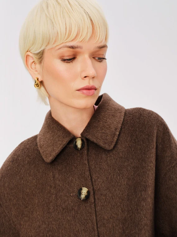 Czekoladowa kurtka oversize typu double face