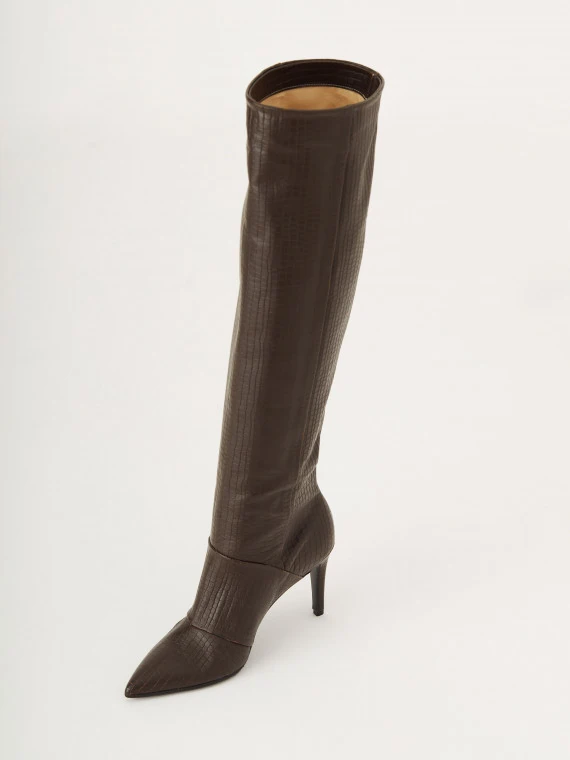 Leather high boots