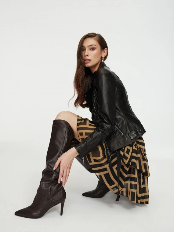 Leather high boots