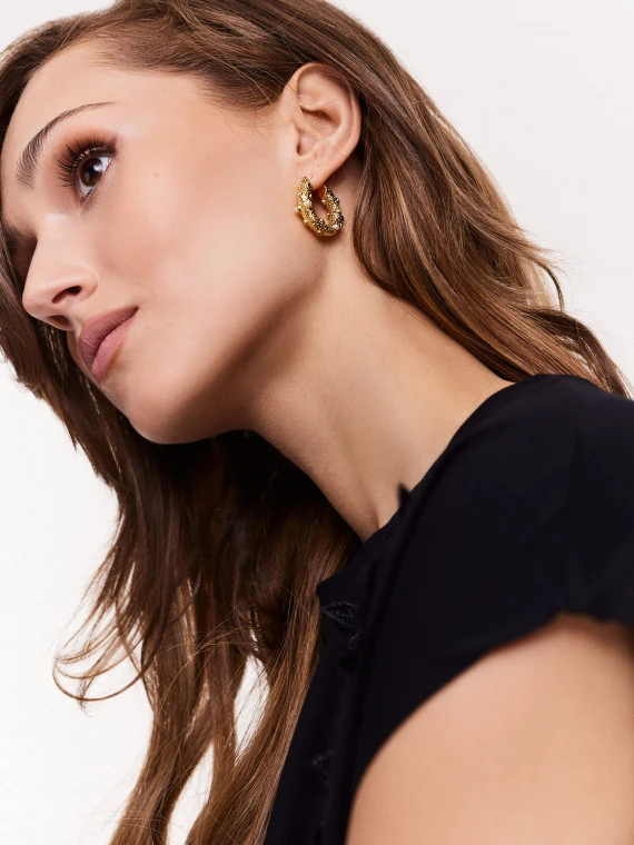 Decorated hoop earrings