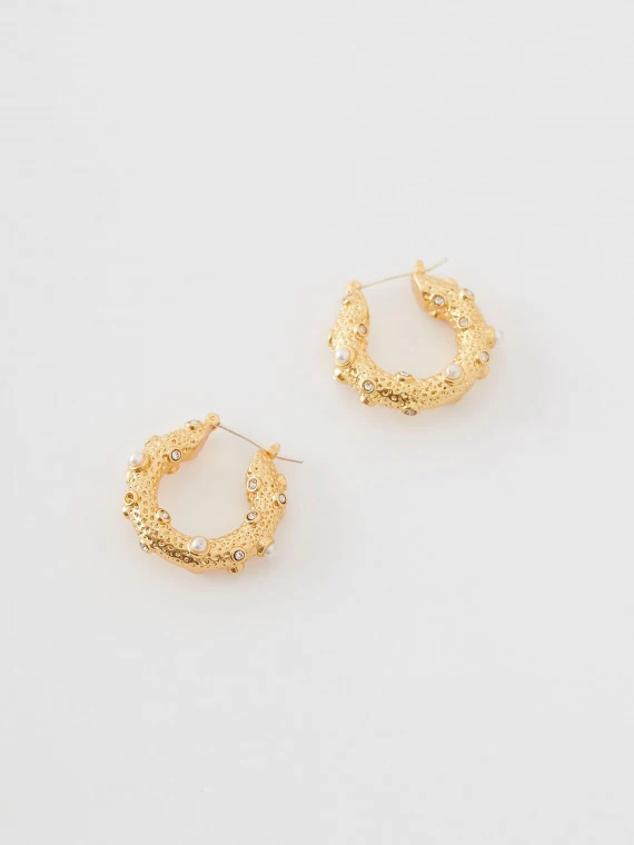 Decorated hoop earrings