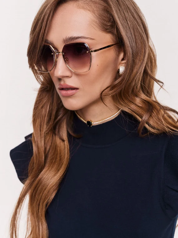 Large sunglasses with metal frames