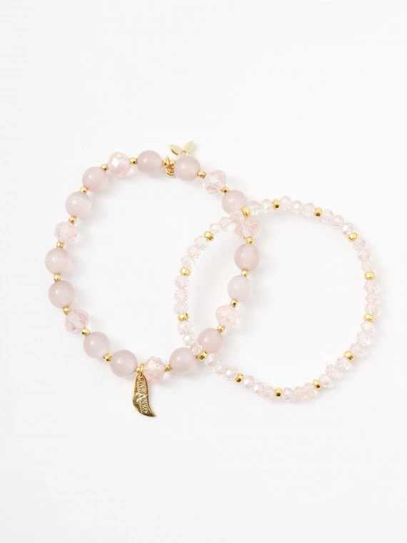 Gold-plated bracelet with beads