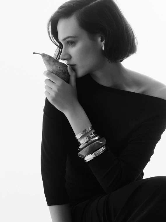 Gold-plated bracelet with an artistic texture