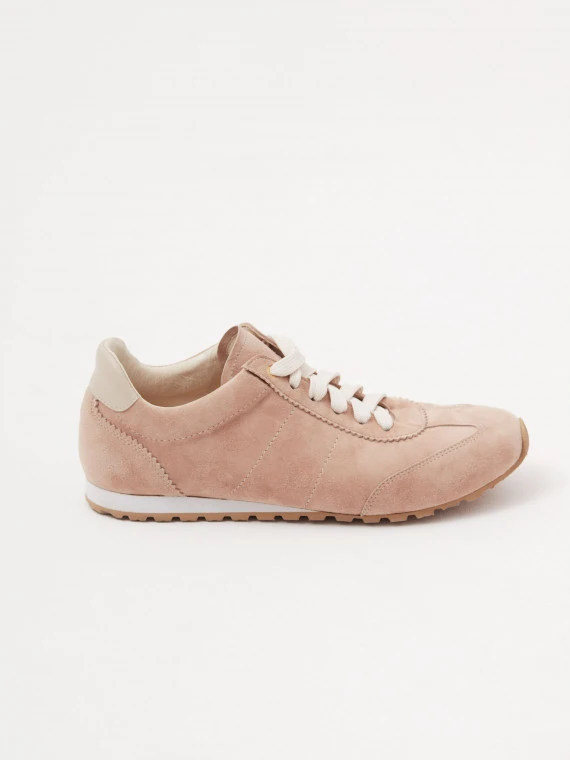 Beige sneakers made of genuine leather