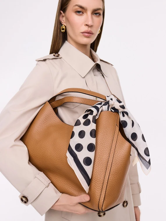 Elegant scarf with large polka dots