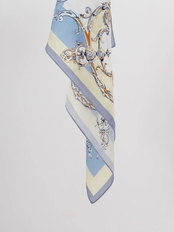 Silk scarf with geometric patterns