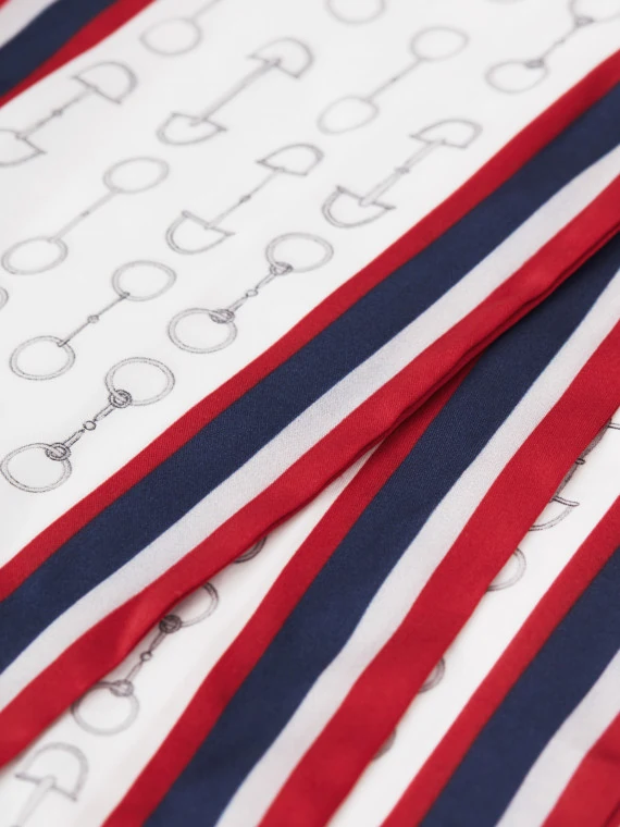 Long silk scarf with classic patterns