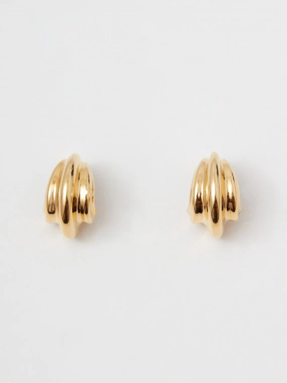 Gold-plated earrings with a unique shape