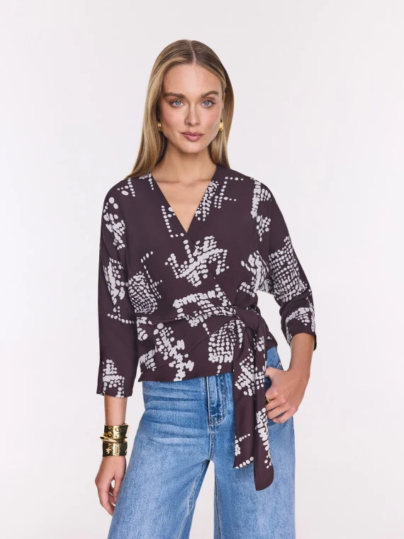 Elegant wrap blouse