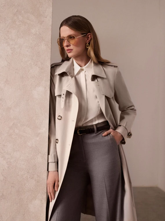 Classic white shirt with jeweled button