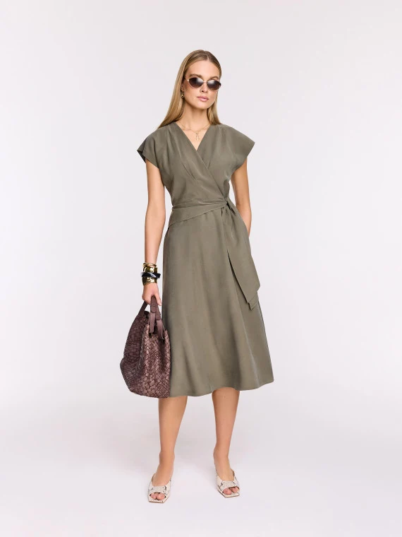 Wrap midi dress