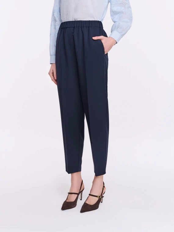Elegant navy blue cigarette pants