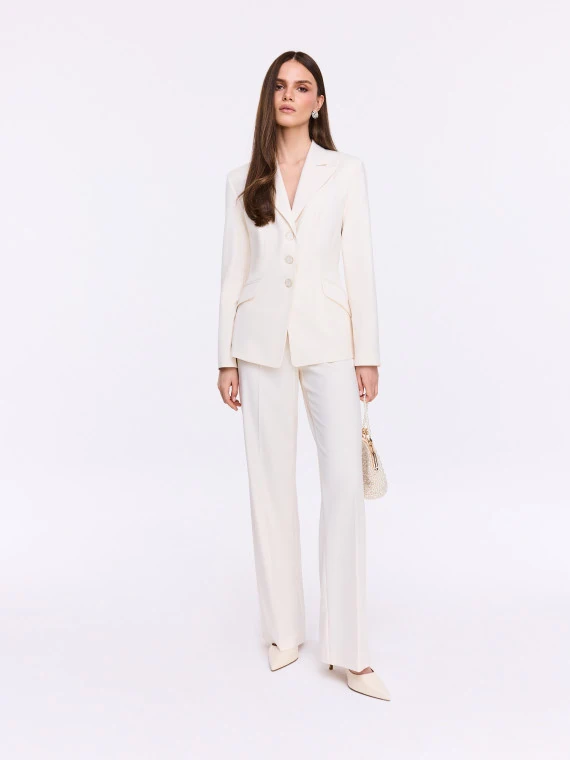 Elegant cream trousers with straight legs