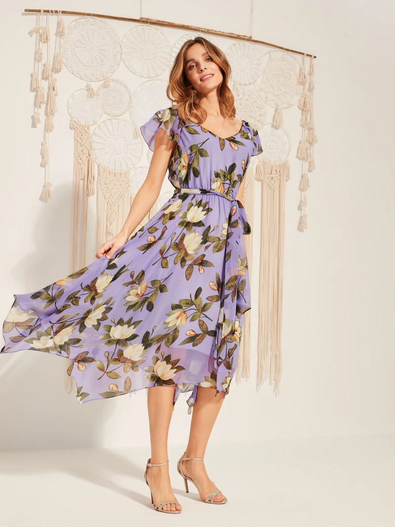 LAVENDER FLORAL PATTERN DRESS