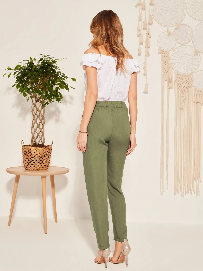 STRAIGHT CUT PANTS WITH BINDING