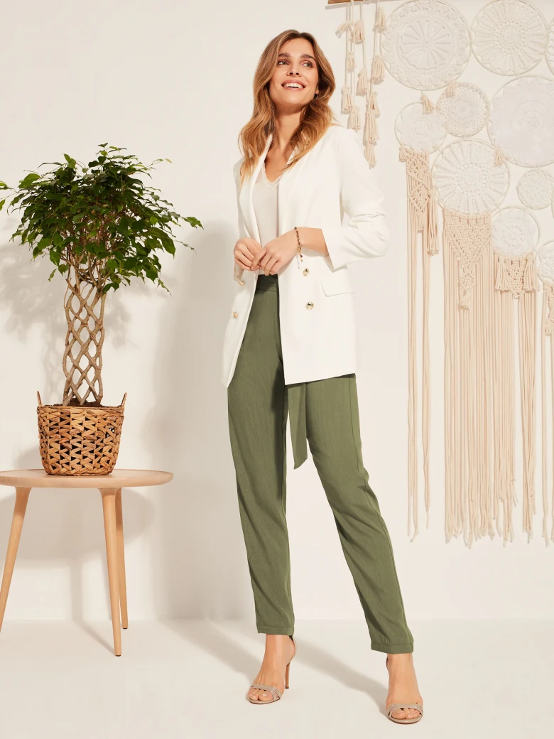 STRAIGHT CUT PANTS WITH BINDING