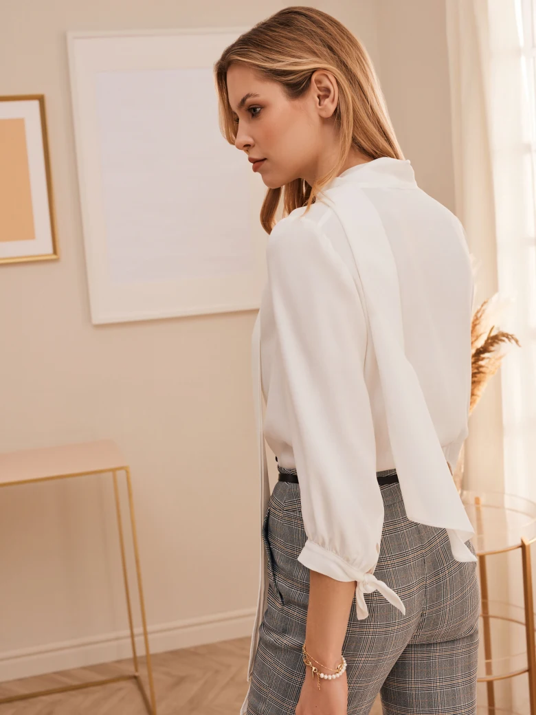 WHITE BLOUSE WITH SASH