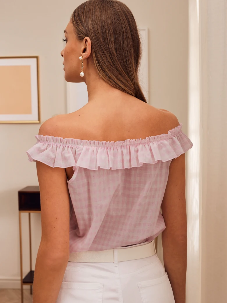 PINK CHECKERED BLOUSE