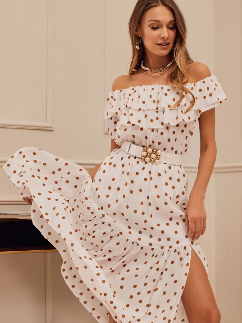 PEA DRESS WITH SPANISH NECKLINE