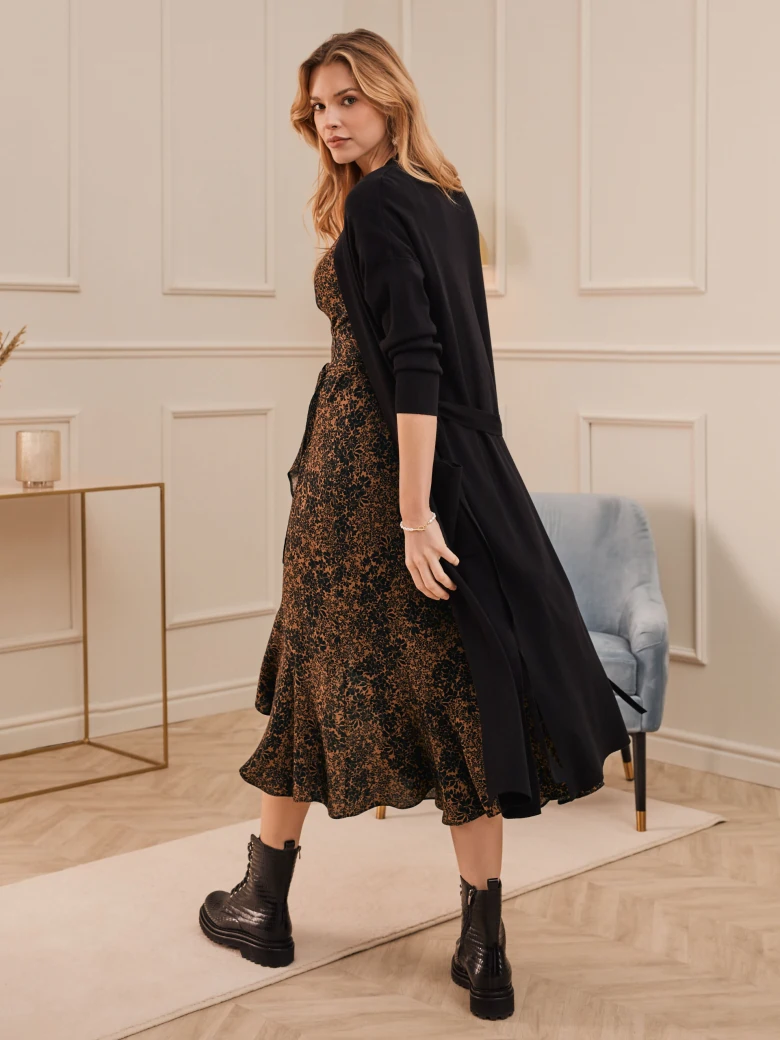 BROWN MIDI LENGTH SKIRT
