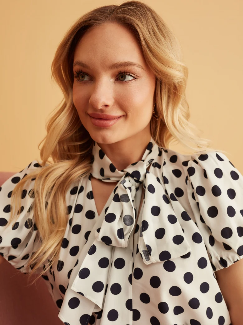 WHITE POLKA DOT BLOUSE