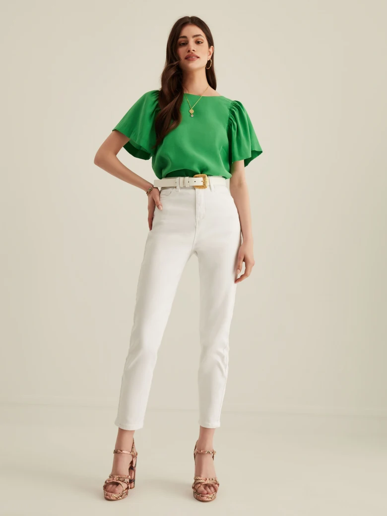 GREEN BLOUSE WITH OPEN BACK
