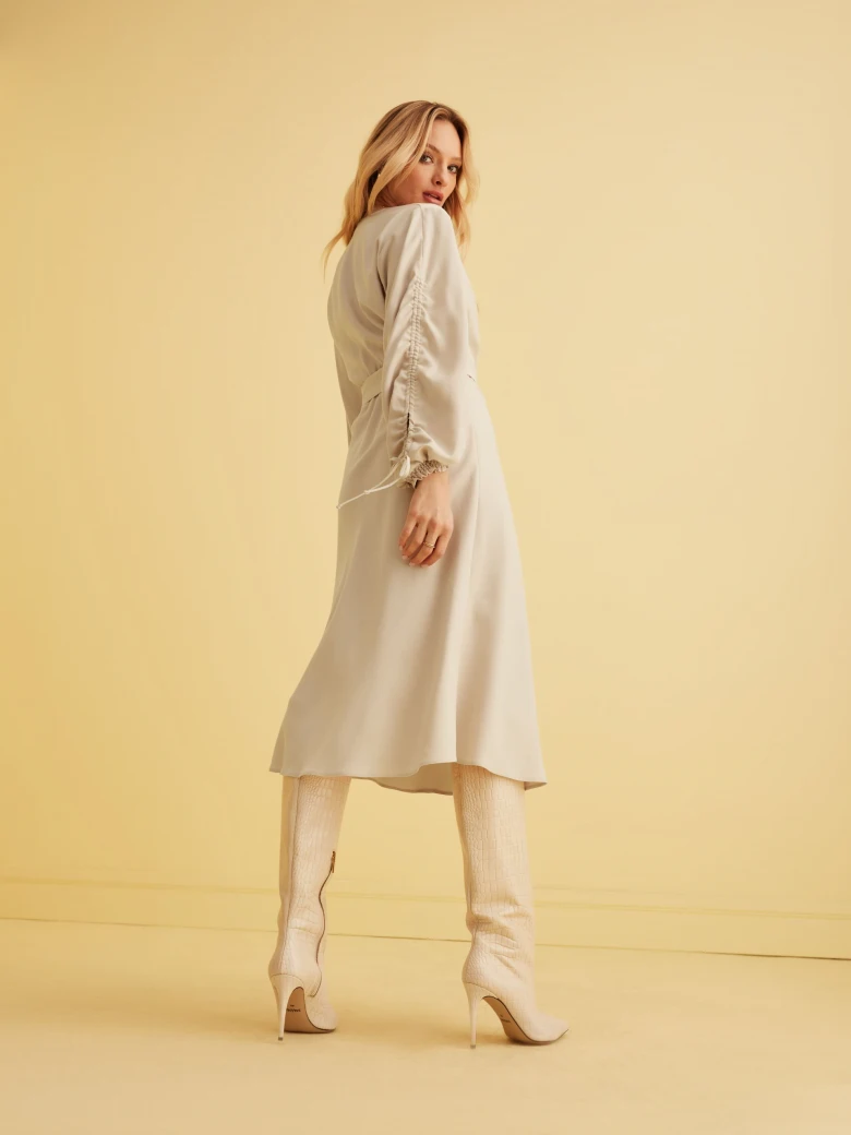 BEIGE VISCOSE DRESS