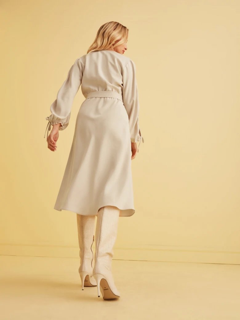 BEIGE VISCOSE DRESS
