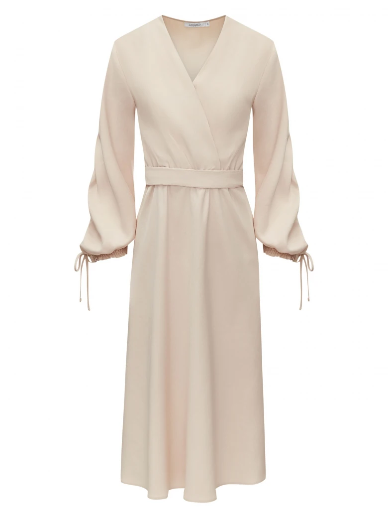 BEIGE VISCOSE DRESS