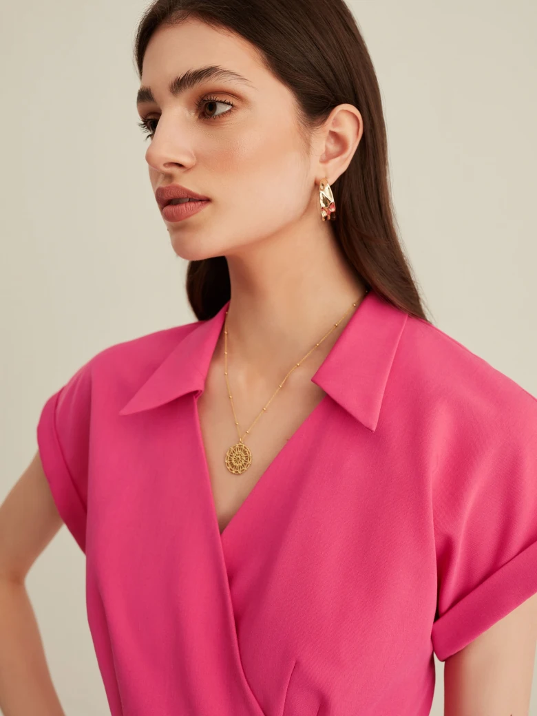 PINK WRAP DRESS
