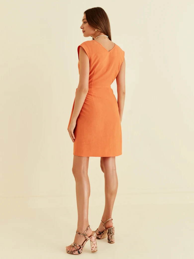 ORANGE WRAP DRESS