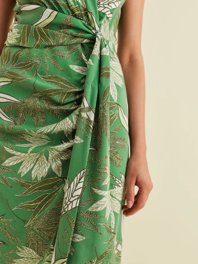 MIDI DRESS WITH GREEN PATTERN