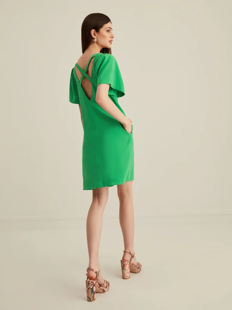 PUFF SLEEVE GREEN DRESS