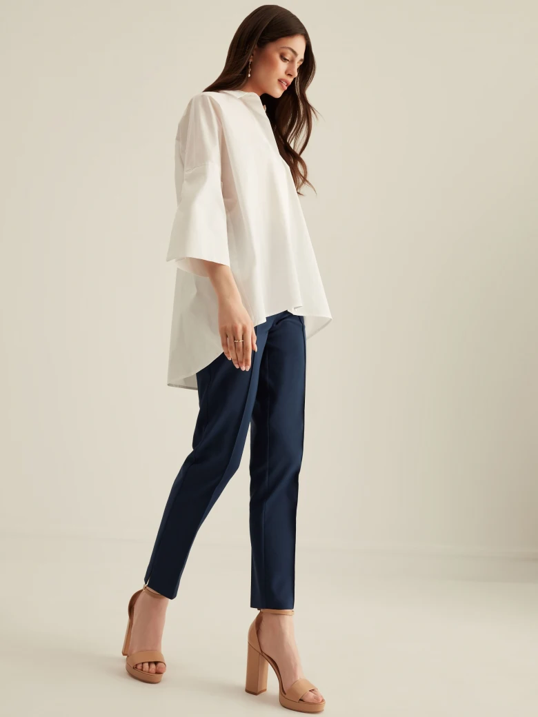 NAVY CREASED PANTS