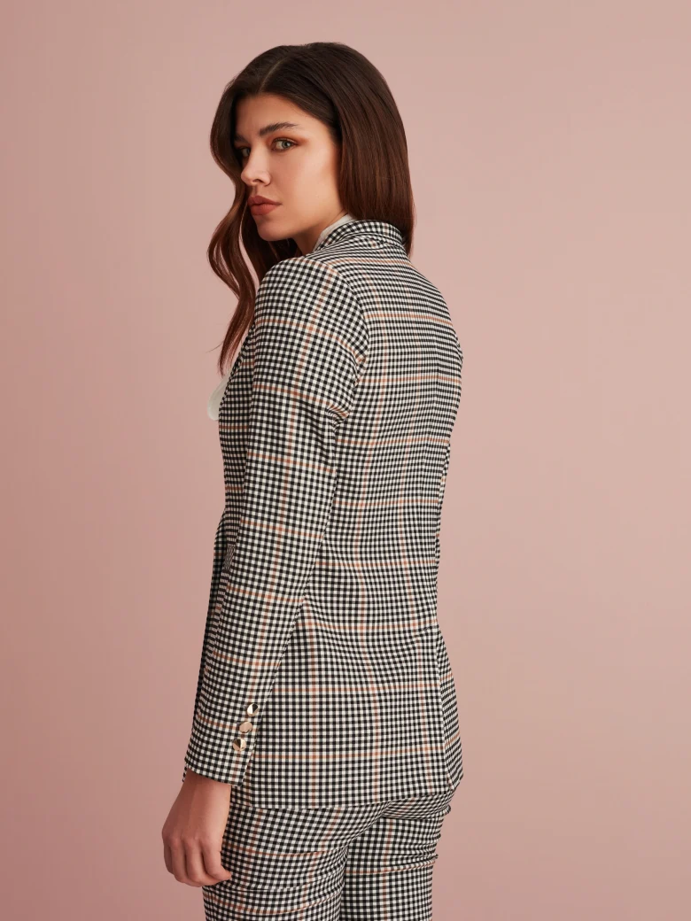 DOUBLE-BREASTED CHECKED JACKET