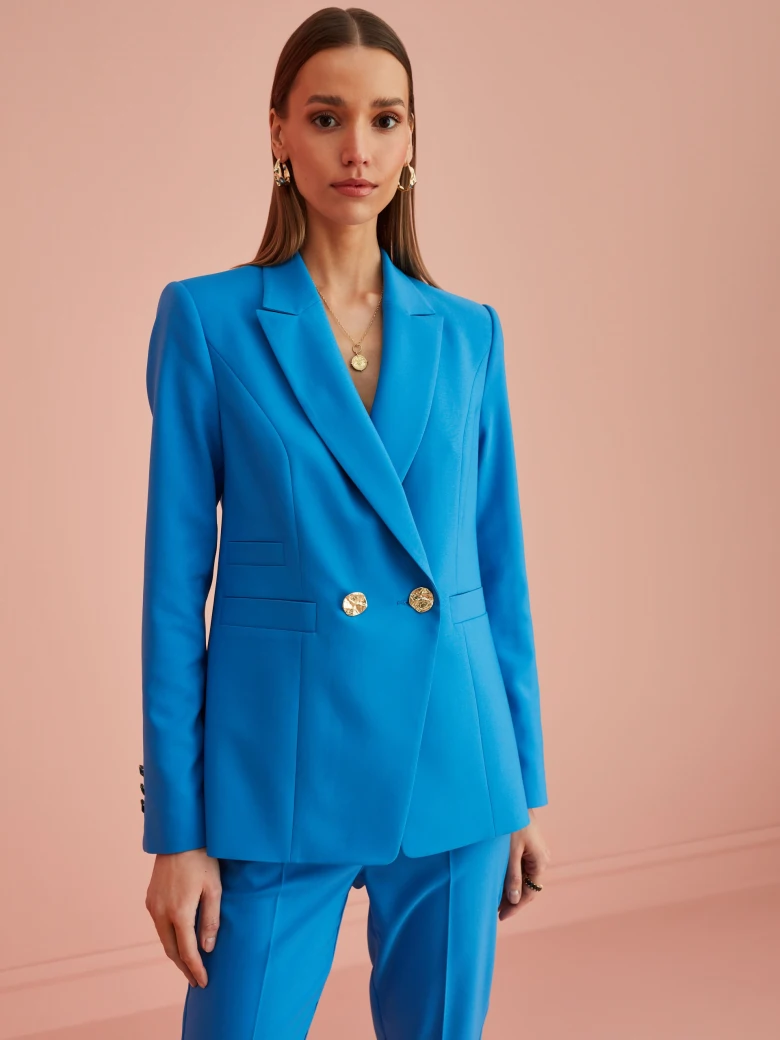 BLUE DOUBLE-BREASTED JACKET