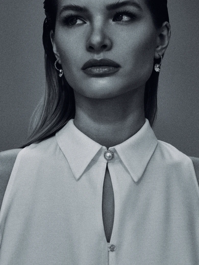 White blouse with collar