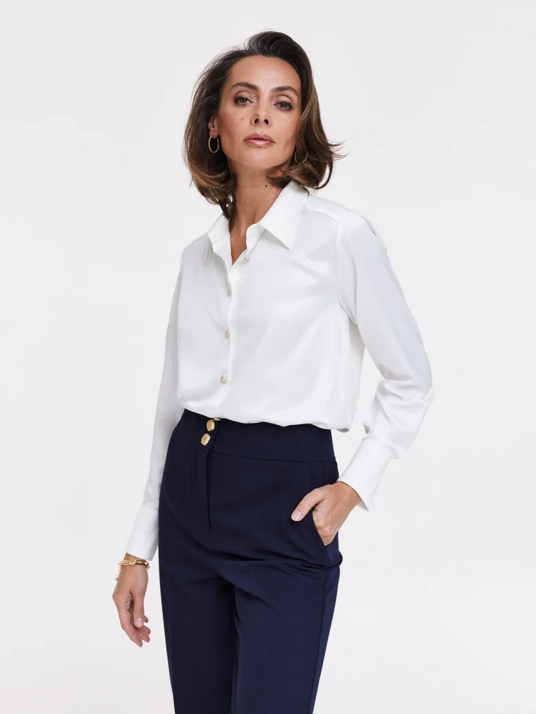 White shirt with decorative buttons