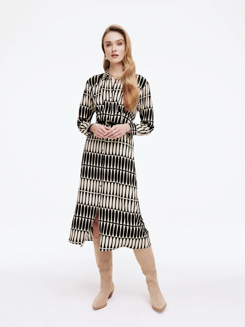 Black and white patterned emery dress