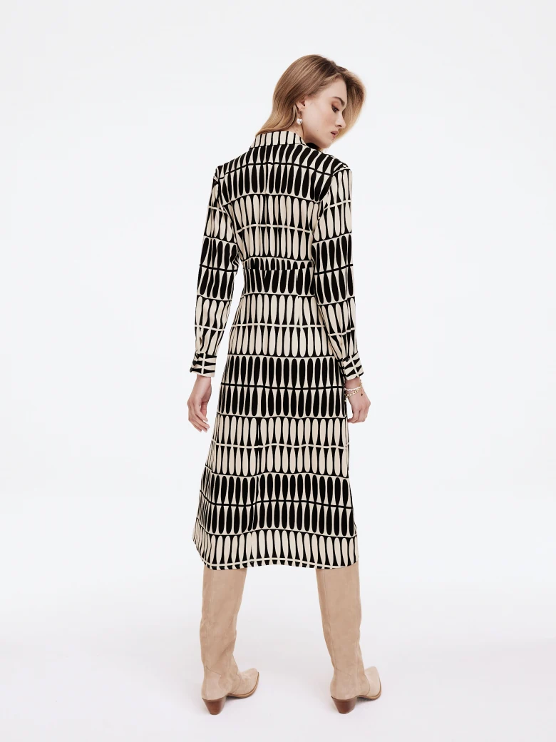 Black and white patterned emery dress