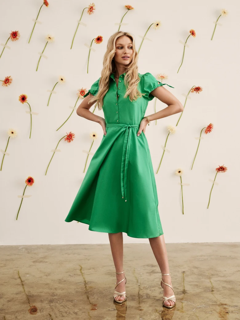 Cotton emerald-colored emery dress