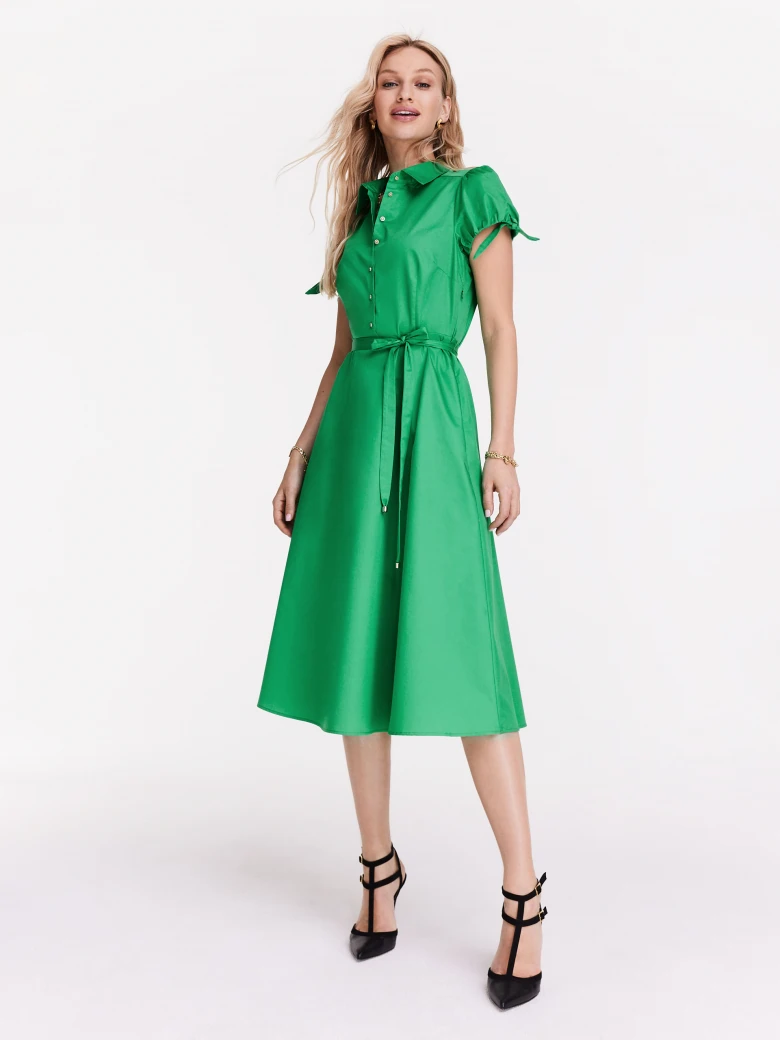 Cotton emerald-colored emery dress