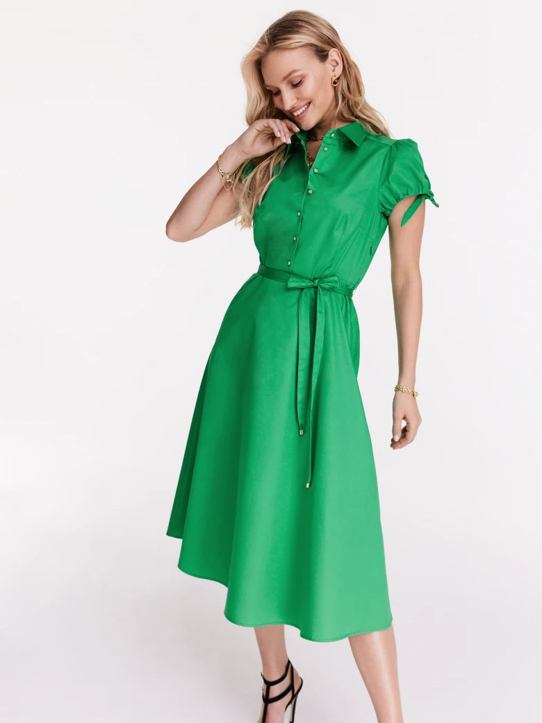 Cotton emerald-colored emery dress