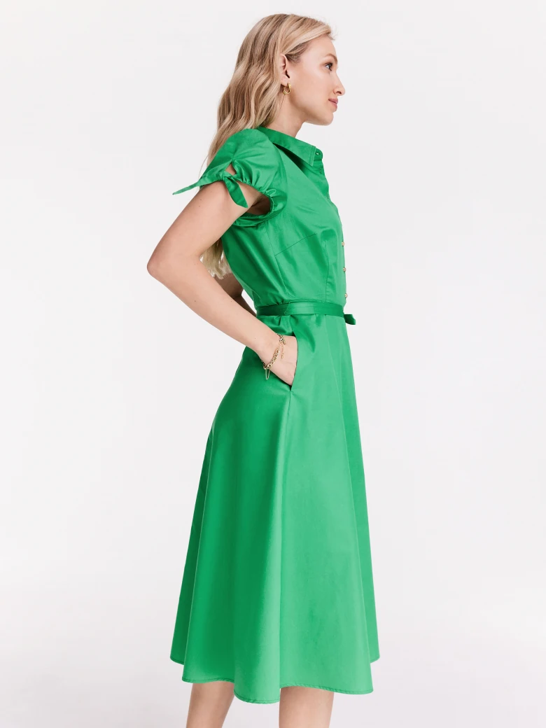 Cotton emerald-colored emery dress