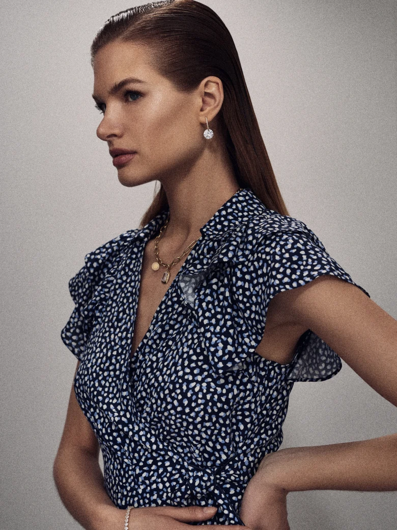 Midi dress in fine pattern
