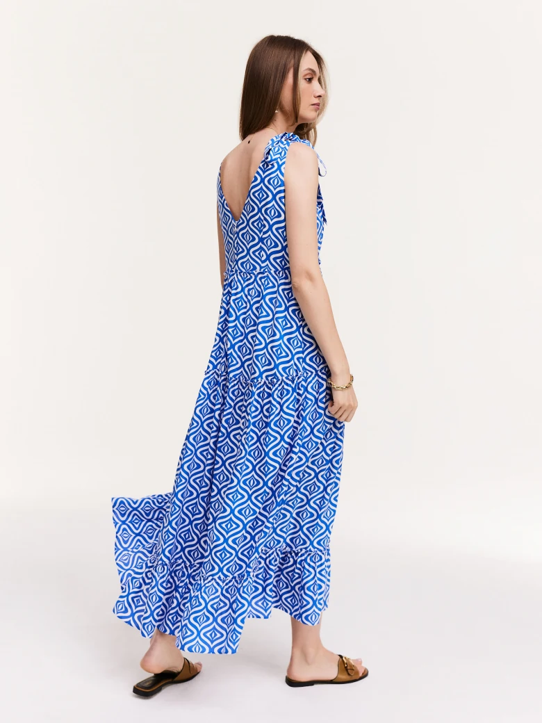 Midi dress in geometric pattern