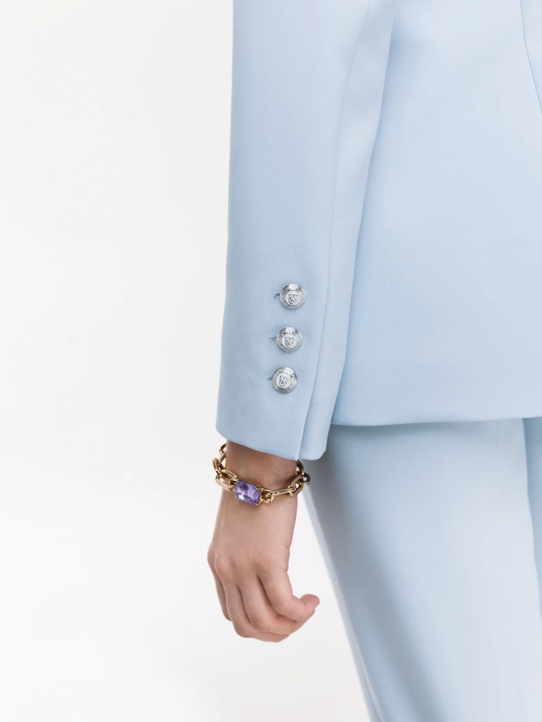 Blue blazer with decorative buttons