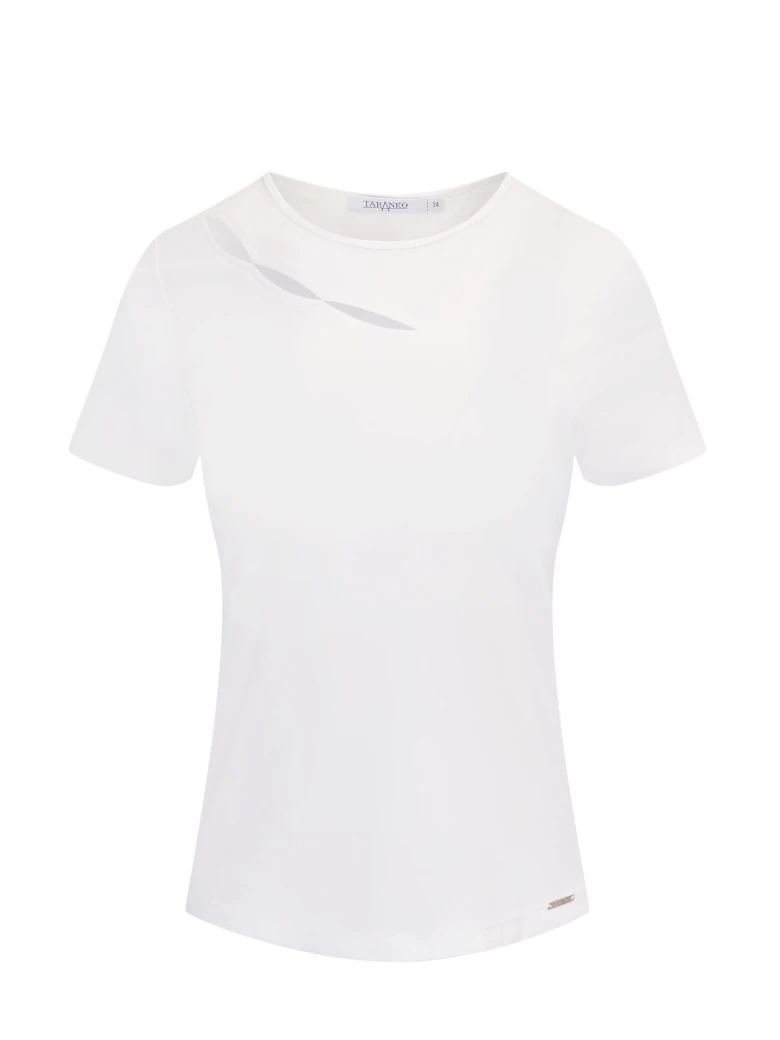 White blouse with elegant slit